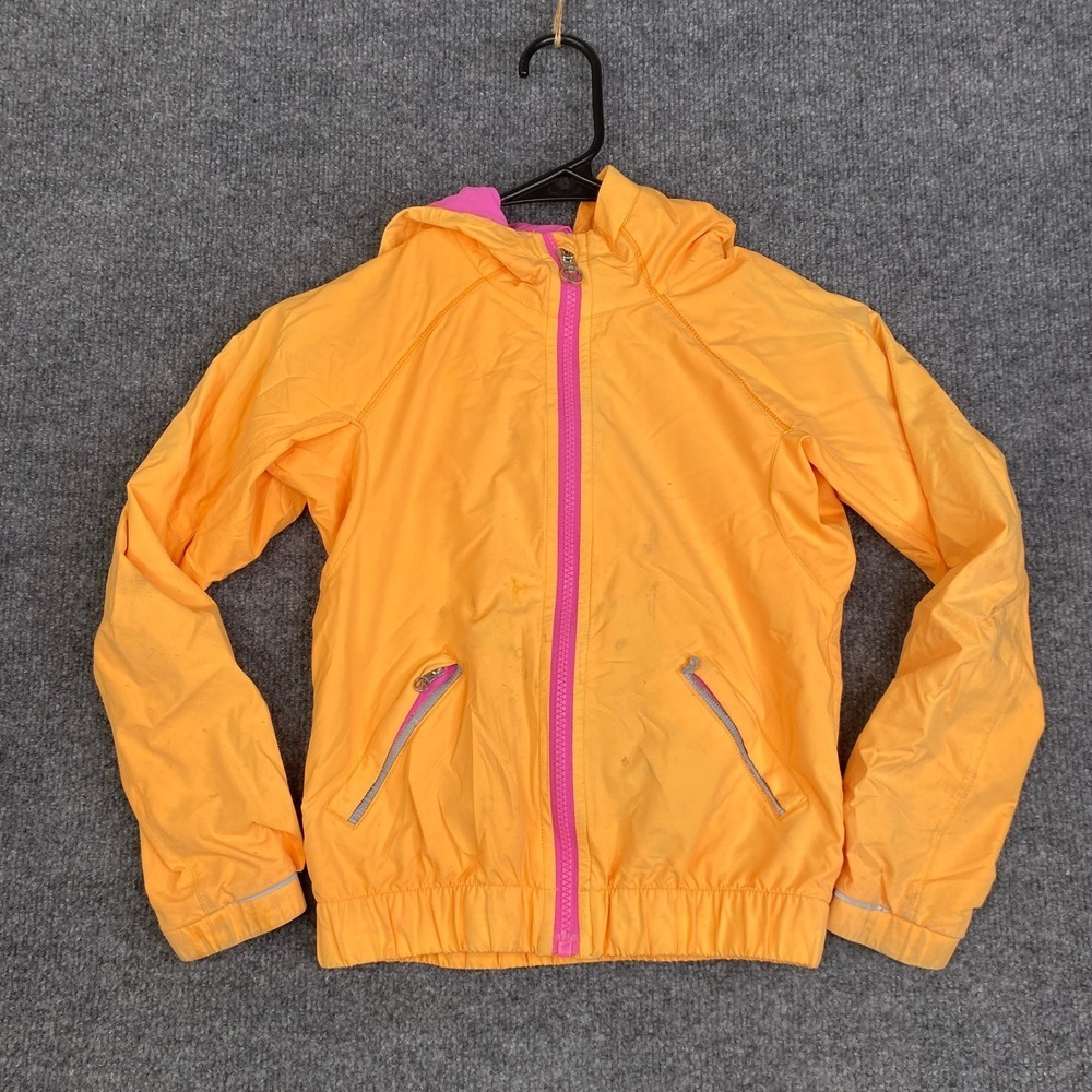Ivivva by Lululemon Girls Orange Pink Hooded Windbreaker Jacket IG4230C Size 6